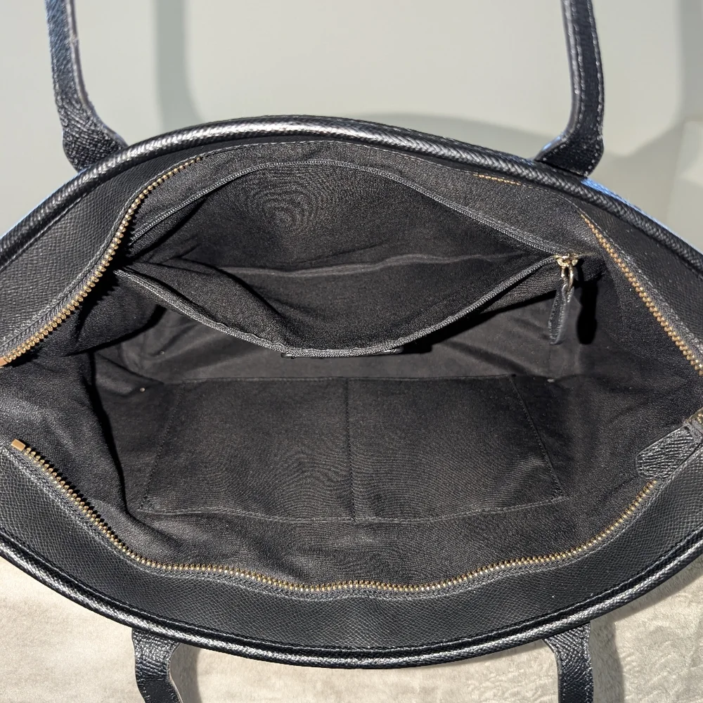 Coach City Zip Tote Black Leather Bag - Picture 8 of 15